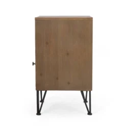 Pilster Contemporary End Table With Storage Walnut/Natural/Black - Christopher Knight Home -Christopher Knight Home GUEST 010778d7 bcf0 4fef 97bc d6302aded068