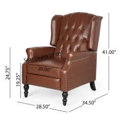 Walter Contemporary Tufted Recliner Cognac Brown/Dark Brown - Christopher Knight Home -Christopher Knight Home GUEST 0175adaf d4a5 4121 91d2 7f9bd9e8dad7