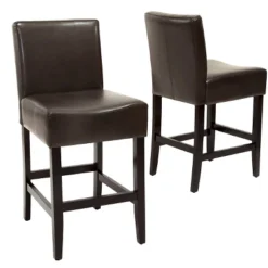 Set Of 2 25.5" Lopez Leather Counter Height Barstools - Christopher Knight Home 13 Set Of 2 25.5" Lopez Leather Counter Height Barstools - Christopher Knight Home -Christopher Knight Home GUEST 0277d605 9962 4440 b59c ca770d6d2443