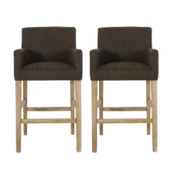 Set Of 2 30.5" Armga Contemporary Fabric Upholstered Wood Counter Height Barstools - Christopher Knight Home -Christopher Knight Home GUEST 0394d893 ad63 4d60 a0c2 7d378c4ebb59