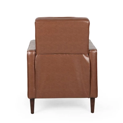 Mervynn Mid-Century Modern Button Tufted Recliner Cognac Brown/Dark Espresso - Christopher Knight Home 8 Mervynn Mid-Century Modern Button Tufted Recliner Cognac Brown/Dark Espresso - Christopher Knight Home - Image 6
