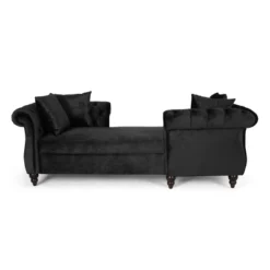 Houck Modern Glam Tufted Velvet Tete-A-Tete Chaise Lounge With Accent Pillows - Christopher Knight Home -Christopher Knight Home GUEST 04b38fbf 9186 4ac8 b092 85c93d5fdbd5