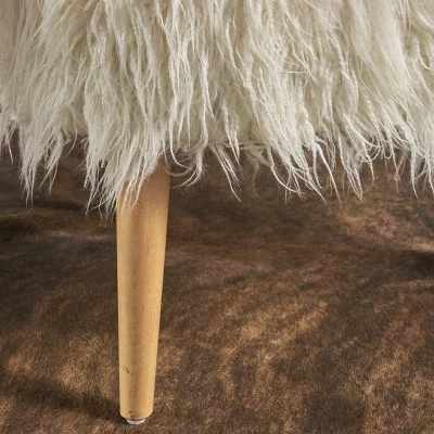 Cheryiie Faux Fur Accent Chair White - Christopher Knight Home 5 Cheryiie Faux Fur Accent Chair White - Christopher Knight Home - Image 3