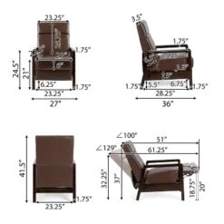 Fernhill Mid Century Modern Faux Leather Upholstered Pushback Recliner Dark Brown/Dark Espresso - Christopher Knight Home -Christopher Knight Home GUEST 072bf5e9 cb03 45c8 826a 9a769c3f0372