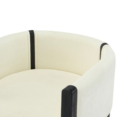 Christopher Knight Home Keera Modern Rubberwood Linen Upholstered Armchairs (Set Of 4) 8 Christopher Knight Home Keera Modern Rubberwood Linen Upholstered Armchairs (Set Of 4) - Image 6