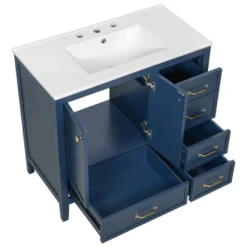 Christopher Knight Home Bathroom Vanity With Ceramic Sink, Bathroom Cabinet With Soft-Closing Door, Drawers Of Different Sizes, Solid Wood Frame & Leg -Christopher Knight Home GUEST 0a2be971 5098 4a06 84f4 92431ac1f74e