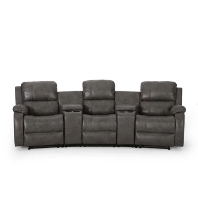 Meridan Contemporary Upholstered Theater Seating Reclining Sofa - Christopher Knight Home 20 Meridan Contemporary Upholstered Theater Seating Reclining Sofa - Christopher Knight Home - Image 18