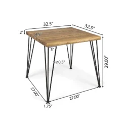 32" Maverick Square Industrial Dining Table Teak - Christopher Knight Home 9 32" Maverick Square Industrial Dining Table Teak - Christopher Knight Home -Christopher Knight Home GUEST 0ae04e35 1ff5 4382 8387 3db45f633dbc