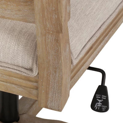 Sandine Rustic Upholstered Swivel Office Chair - Christopher Knight Home 8 Sandine Rustic Upholstered Swivel Office Chair - Christopher Knight Home - Image 6