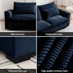 Christopher Knight Home Blair Modern Corduroy L Shaped 122" Sectional Sofa With Storage Ottoman And 3 Pillows -Christopher Knight Home GUEST 0b56d31d 3845 418b 9710 9c11374014a2