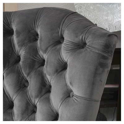 Set Of 2 Moira New Velvet Dining Chair Charcoal - Christopher Knight Home 6 Set Of 2 Moira New Velvet Dining Chair Charcoal - Christopher Knight Home - Image 4