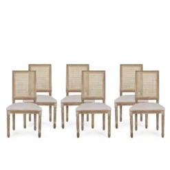 Christopher Knight Home Brownell French Country Wood And Cane Upholstered Dining Chairs (Set Of 6) 32 Christopher Knight Home Brownell French Country Wood And Cane Upholstered Dining Chairs (Set Of 6) -Christopher Knight Home GUEST 0c69ee2e 6693 4a9c a147 98fa39fffb49