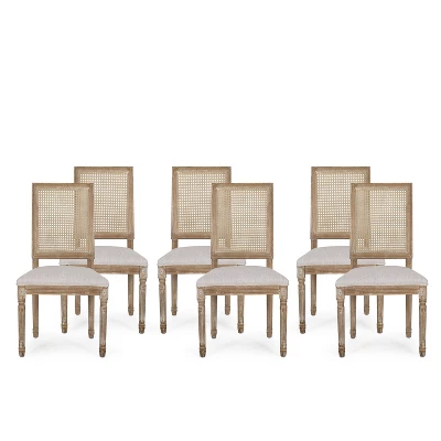 Christopher Knight Home Brownell French Country Wood And Cane Upholstered Dining Chairs (Set Of 6) 17 Christopher Knight Home Brownell French Country Wood And Cane Upholstered Dining Chairs (Set Of 6) - Image 15