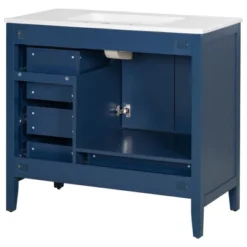 Christopher Knight Home Bathroom Vanity With Ceramic Sink, Bathroom Cabinet With Soft-Closing Door, Drawers Of Different Sizes, Solid Wood Frame & Leg -Christopher Knight Home GUEST 0cc8d723 6bc0 4f36 849c d29b35820163