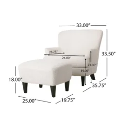 Christopher Knight Home Hartshorn Boucle Upholstered Club Chair And Ottoman Set Almond/Matte Black -Christopher Knight Home GUEST 0d12223b e1d6 44c5 aa00 2f474bcc4995