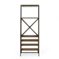 Fritsche Modern Industrial 47 Bottle Floor Wine Rack Natural/Black - Christopher Knight Home -Christopher Knight Home GUEST 0d201922 9c0c 42f2 8dba 728dda5be6f9