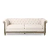 79"W 3-Seat Sofa Couch, Retro Wooden Upholstered Tufted Sofa -Christopher Knight Home -Christopher Knight Home GUEST 0d6e8c5d 61b5 4a6d 8d0d 590278c348d2
