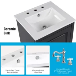 Christopher Knight Home Alonzo Modern 20" Bathroom Vanity With Ceramic Sink, Shelf And Drawer -Christopher Knight Home GUEST 0e4ae7ea 06f5 40fa b8d6 b7fc12cc1f67