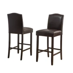 Set Of 2 Darren Contemporary Upholstered Barstools With Nailhead Trim - Christopher Knight Home -Christopher Knight Home GUEST 0e9d4672 6d82 4e51 a46d 2dc1f3f84398