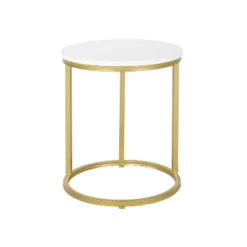 Ingersol Modern Glam C Shaped End Table White/Gold - Christopher Knight Home