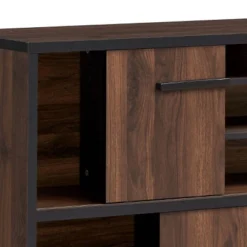 Hurlbut Modern Industrial Wooden 6 Bottle Wine Cabinet Walnut/Black/Dark Brown - Christopher Knight Home -Christopher Knight Home GUEST 0f6dad97 af94 4454 89f7 a315747e3dce