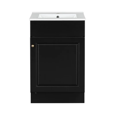 20"W Bathroom Vanity With Ceramic Sink, Bathroom Cabinet With Storage Rack, Adjustable Shelf And Soft Closing Door-Christopher Knight Home 11 20"W Bathroom Vanity With Ceramic Sink, Bathroom Cabinet With Storage Rack, Adjustable Shelf And Soft Closing Door-Christopher Knight Home - Image 9