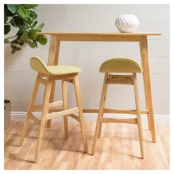 42" Moria Bar Height Dining Set Natural Oak/Green Tea - Christopher Knight Home