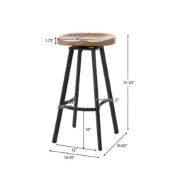 Set Of 2 Albia Swivel 31.5" Barstool - Natural/Black - Christopher Knight Home -Christopher Knight Home GUEST 12a8fc64 2138 42f1 979f 67c50828a58c