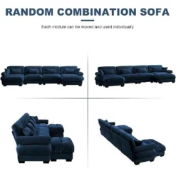 Christopher Knight Home Chasel Modern 4 Seater Velvet 166" U Sofa With Bolstered Armrests And Two Movable Ottomans -Christopher Knight Home GUEST 14854cf2 182c 415a be88 780414f867c1