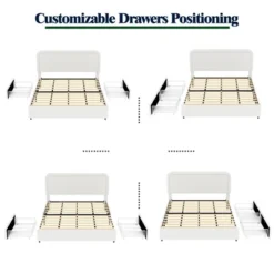 Christopher Knight Home Calvin Modern Boucle Upholstered Queen Size Bed With 2 Drawers And Adjusted Headboard -Christopher Knight Home GUEST 156f7d28 4e9c 4968 9d3c 59823f6d1bdf