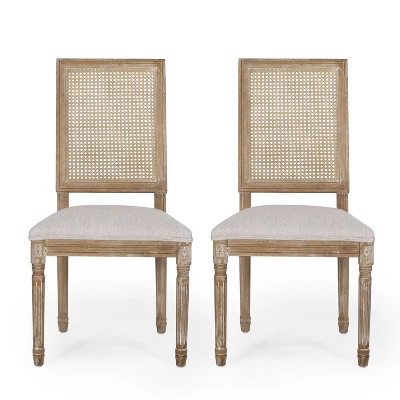 Christopher Knight Home Brownell French Country Fabric Upholstered Wood And Cane Dining Chairs (Set Of 2) 16 Christopher Knight Home Brownell French Country Fabric Upholstered Wood And Cane Dining Chairs (Set Of 2) - Image 14