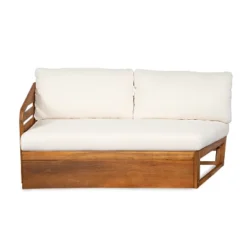 Christopher Knight Home Rugar 4-Seater Patio Mid-Century Modern Acacia Wood V-Shaped Sectional Sofa With Thick Cushions, Teak/Beige -Christopher Knight Home GUEST 159973c5 7bc8 4039 bc15 38749a3c2c57