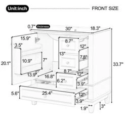 Christopher Knight Home Thomas 30" Bathroom Vanity With Sink, One Door With Shelf And Three Drawers 23 Christopher Knight Home Thomas 30" Bathroom Vanity With Sink, One Door With Shelf And Three Drawers -Christopher Knight Home GUEST 16b60e49 0290 4cf7 9d60 eb5af8e3809e