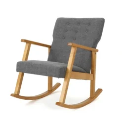 Harvey Mid-Century Modern Fabric Rocking Chair - Christopher Knight Home -Christopher Knight Home GUEST 18bce363 869c 4dd6 bf45 7ef8548f171a