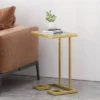 Hickson Modern Glam C Shaped End Table Gold - Christopher Knight Home