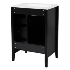 Christopher Knight Home Feldspar Vintage 24" Freestanding Bathroom Vanity With Ceramic Sink -Christopher Knight Home GUEST 1b72c860 d320 4f04 b8f9 6cd70d5db9d8