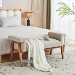 Christopher Knight Home Argus 49" Upholstered Tufted Wood Ottoman