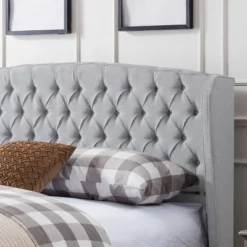 King Virago Contemporary Upholstered Platform Bed Light Gray - Christopher Knight Home 6 King Virago Contemporary Upholstered Platform Bed Light Gray - Christopher Knight Home -Christopher Knight Home GUEST 1b9a7490 434f 442b 82b7 09ac6272b73e