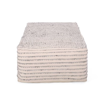 Gaddie Boho Rectangular Bean Bag Ottoman White/Gray/Black - Christopher Knight Home 4 Gaddie Boho Rectangular Bean Bag Ottoman White/Gray/Black - Christopher Knight Home - Image 2