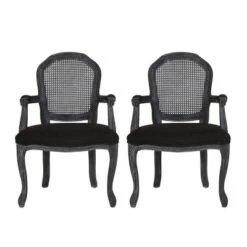 2pk Mina French Country Wood And Cane Upholstered Dining Chairs - Christopher Knight Home 26 2pk Mina French Country Wood And Cane Upholstered Dining Chairs - Christopher Knight Home -Christopher Knight Home GUEST 1c078ae2 4265 47df a154 65e78665cc91