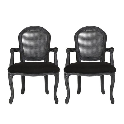 2pk Mina French Country Wood And Cane Upholstered Dining Chairs - Christopher Knight Home 14 2pk Mina French Country Wood And Cane Upholstered Dining Chairs - Christopher Knight Home - Image 12