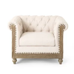 Castalia Chesterfield Tufted Fabric Club Chair With Nailhead Trim - Christopher Knight Home -Christopher Knight Home GUEST 1cdbc627 92df 4fc7 bdd4 74c86dc76277