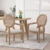 Set Of 2 Judith French Country Wood And Cane Upholstered Dining Chairs - Christopher Knight Home -Christopher Knight Home GUEST 1dca53f3 9138 4dbf a4c5 8e86c6550ac6