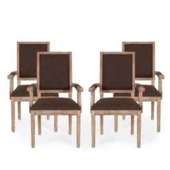 Set Of 4 Maria French Country Wood Upholstered Dining Chairs - Christopher Knight Home -Christopher Knight Home GUEST 1eb439e1 6507 4bb2 b330 98492bdae793