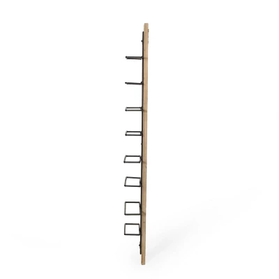 Toston Modern Industrial 8 Bottle Wall Mounted Wine Rack Natural/Black - Christopher Knight Home 5 Toston Modern Industrial 8 Bottle Wall Mounted Wine Rack Natural/Black - Christopher Knight Home - Image 3