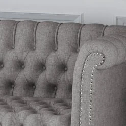 Barneyville Traditional Chesterfield Sofa Gray - Christopher Knight Home -Christopher Knight Home GUEST 1edf39f7 cc01 4709 a07d 4f31de152d6c