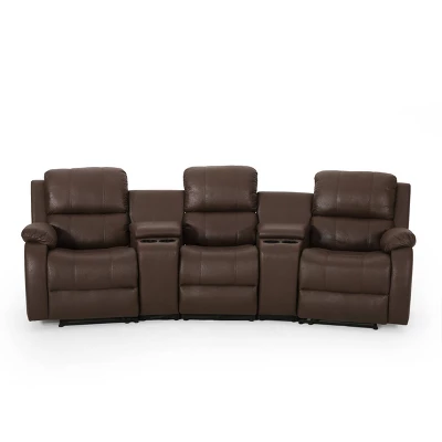 Meridan Contemporary Upholstered Theater Seating Reclining Sofa - Christopher Knight Home 19 Meridan Contemporary Upholstered Theater Seating Reclining Sofa - Christopher Knight Home - Image 17