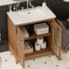 Christopher Knight Home Richter Vintage 31" Bathroom Vanity With Ceramic Sink, Tempered Glass Doors And Adjustable Shelves -Christopher Knight Home GUEST 21ed0a07 135f 4edc 8051 d2de325baee1