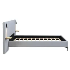 Christopher Knight Home Bertha Modern Upholstered Bed With Integrated Lights And Shelves -Christopher Knight Home GUEST 222058b2 3a11 4335 95b3 38a899a707ee