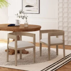 Christopher Knight Home Set Of 2 Ladieu Fabric And Wood Tub Dining Chairs -Christopher Knight Home GUEST 2245bd1a 59d9 4be3 bb4e 260600192480